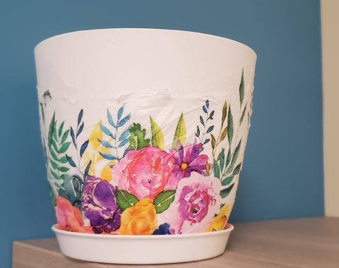 Decoupage Flower Pot