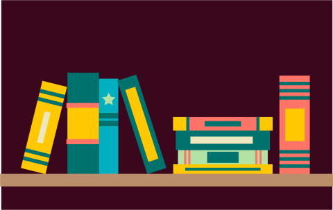 Books on a shelf